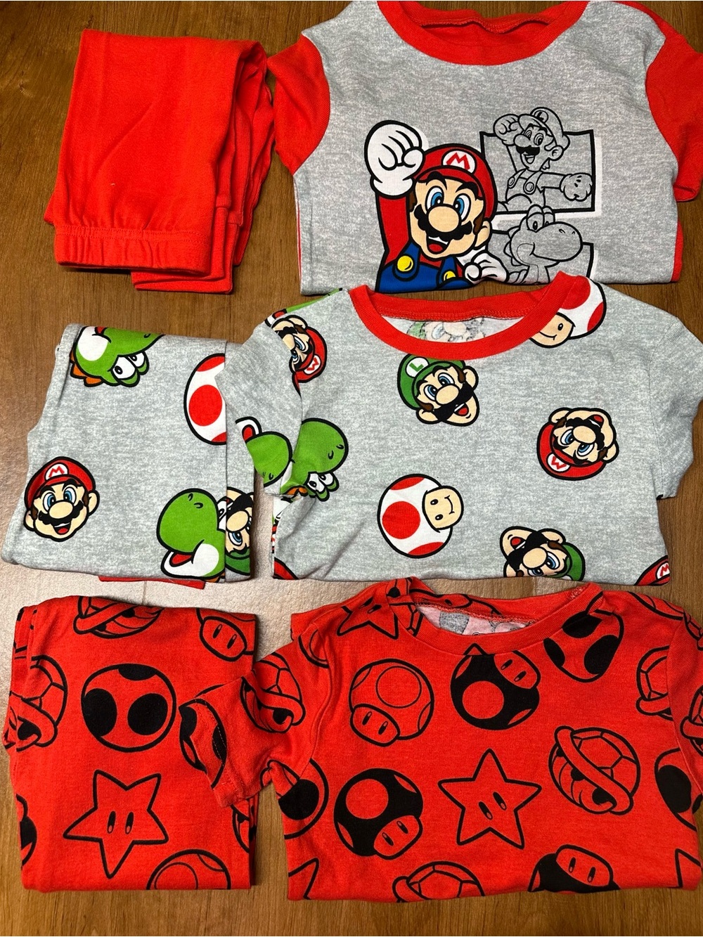 Nintendo Super Mario Shirt - Red & Gray 3 sets